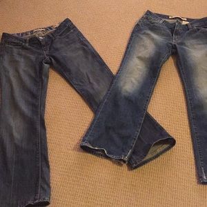 2 pair Gap Lowrise Bootcut jeans. Excellent cond.